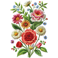 Floral Bunch (Embroidered Effect) FB1