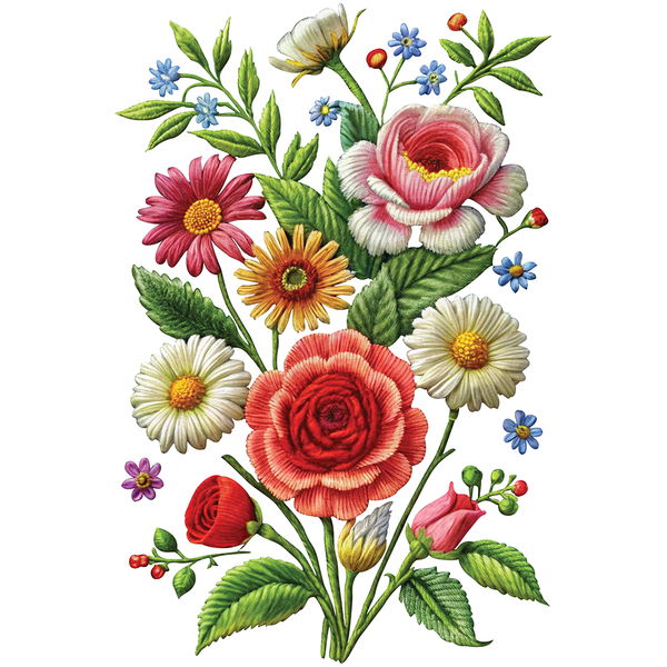 Floral Bunch (Embroidered Effect) FB1